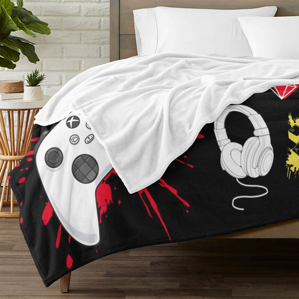 Gamer Blanket Fleece Throw Blanket Super Soft Warm Gifts for Baby Girls Boys Kids Mom Grandma Room Decor