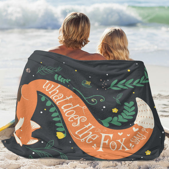 Fox Pattern Blanket Fleece Throw Blanket Super Soft Warm Gifts for Baby Girls Boys Kids Mom Grandma Room Decor