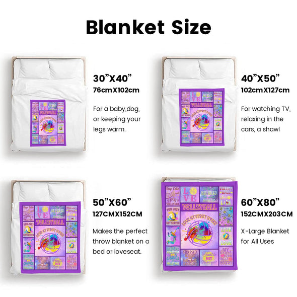 Volleyball Pattern Blanket Fleece Throw Blanket Super Soft Warm Gifts for Baby Girls Boys Kids Mom Grandma Room Decor
