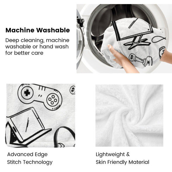 Gamer Blanket Fleece Throw Blanket Super Soft Warm Gifts for Baby Girls Boys Kids Mom Grandma Room Decor