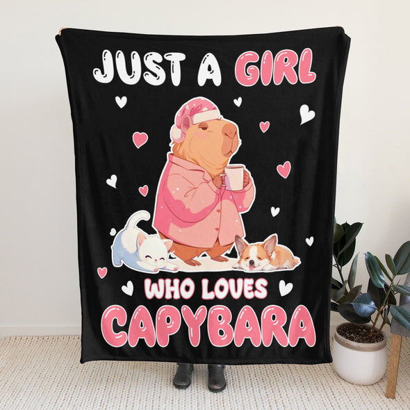 Capybara Pattern Blanket Fleece Throw Blanket Super Soft Warm Gifts for Baby Girls Boys Kids Mom Grandma Room Decor