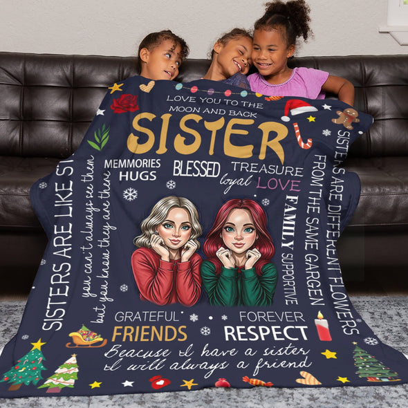 Sister Blanket Gifts, Throw Blankets Gift for Mothers Day, Christmas, Happy Birthday Gifts, Sisters Graduation Gifts Ideas for Women
