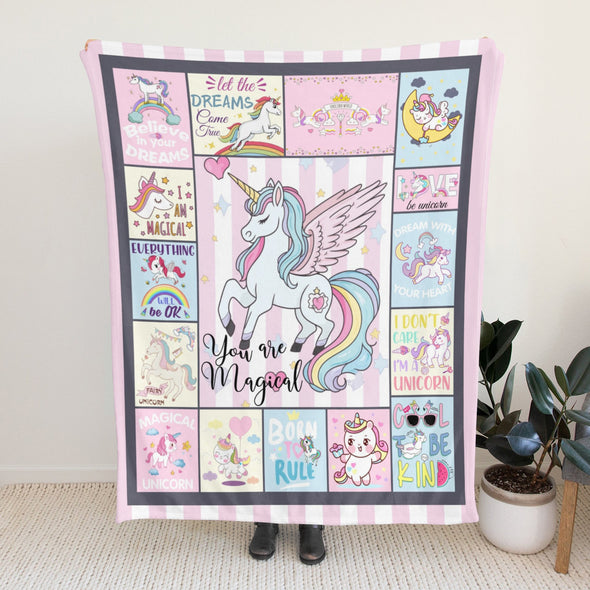 Unicorn Throw Blanket Super Soft Warm Cozy Fuzzy Plush Blanket Gifts for Girls Boys Kids Room Decor