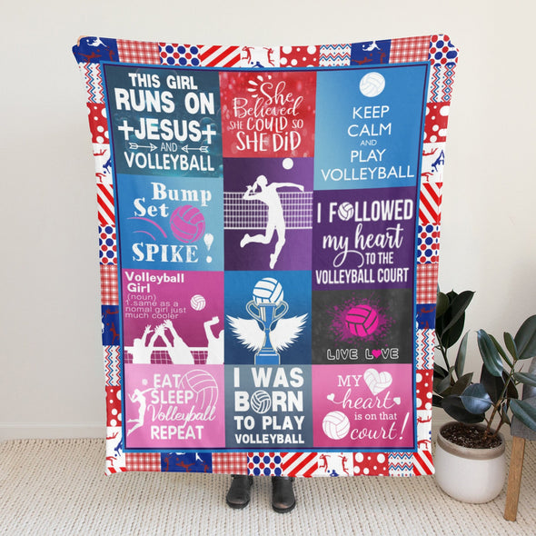 Volleyball Pattern Blanket Fleece Throw Blanket Super Soft Warm Gifts for Baby Girls Boys Kids Mom Grandma Room Decor