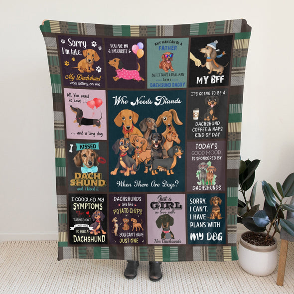 Dachshund Pattern Blanket Fleece Throw Blanket Super Soft Warm Gifts for Baby Girls Boys Kids Mom Grandma Room Decor