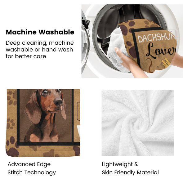 Dachshund Pattern Blanket Fleece Throw Blanket Super Soft Warm Gifts for Baby Girls Boys Kids Mom Grandma Room Decor