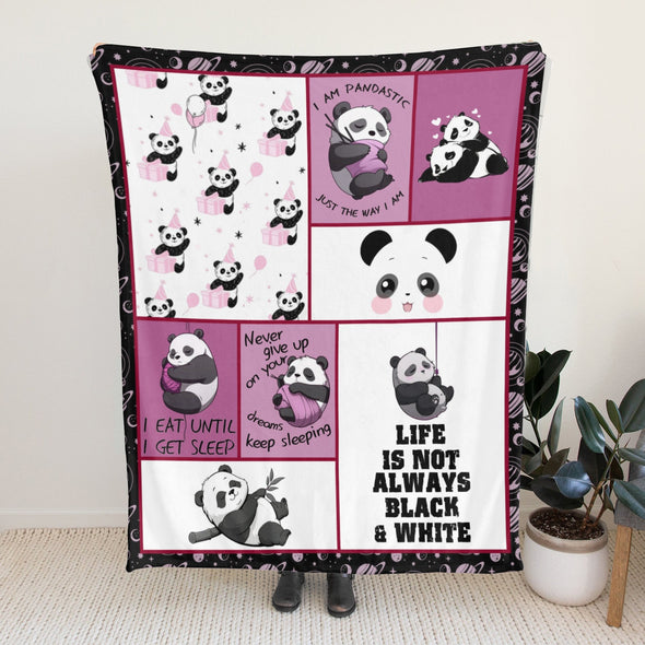 Panda Pattern Blanket Fleece Throw Blanket Super Soft Warm Gifts for Baby Girls Boys Kids Mom Grandma Room Decor