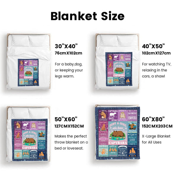 Capybara Pattern Blanket Fleece Throw Blanket Super Soft Warm Gifts for Baby Girls Boys Kids Mom Grandma Room Decor