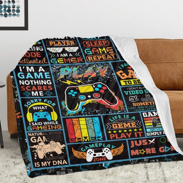 Gamer Blanket Fleece Throw Blanket Super Soft Warm Gifts for Baby Girls Boys Kids Mom Grandma Room Decor