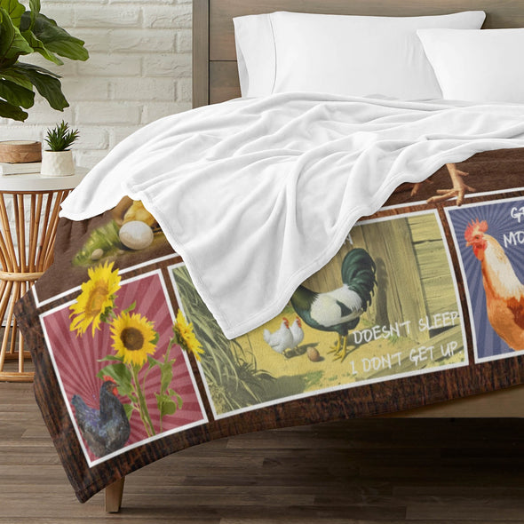 Chicken Pattern Blanket Fleece Throw Blanket Super Soft Warm Gifts for Baby Girls Boys Kids Mom Grandma Room Decor