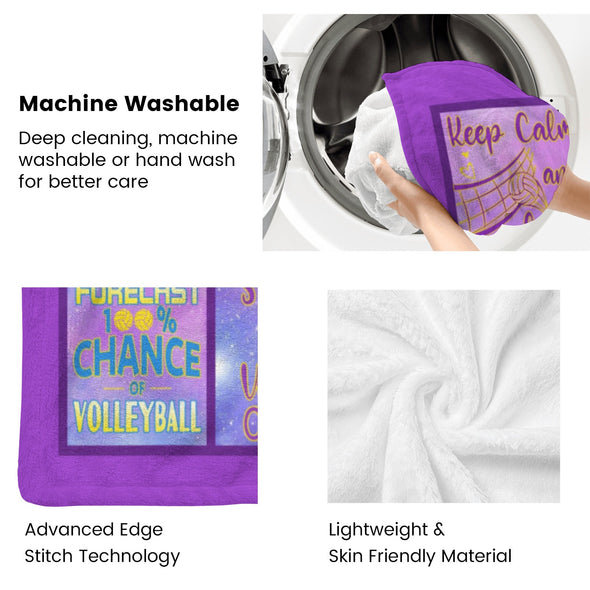 Volleyball Pattern Blanket Fleece Throw Blanket Super Soft Warm Gifts for Baby Girls Boys Kids Mom Grandma Room Decor