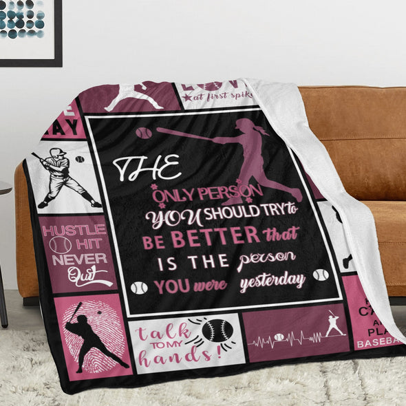 Baseball Pattern Blanket Fleece Throw Blanket Super Soft Warm Gifts for Baby Girls Boys Kids Mom Grandma Room Decor