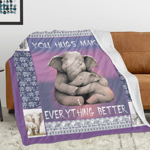 Elephant Blanket Fleece Throw Blanket Super Soft Warm Gifts for Girls Boys Kids Room Decor