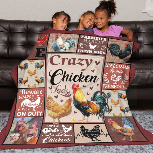 Chicken Pattern Blanket Fleece Throw Blanket Super Soft Warm Gifts for Baby Girls Boys Kids Mom Grandma Room Decor