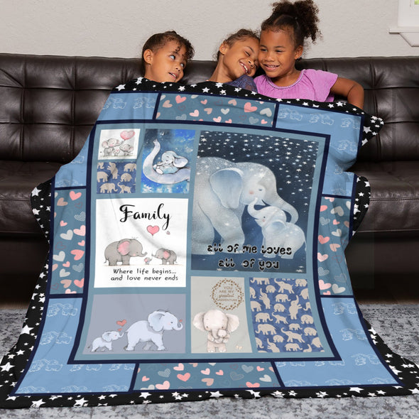 Elephant Blanket Fleece Throw Blanket Super Soft Warm Gifts for Girls Boys Kids Room Decor