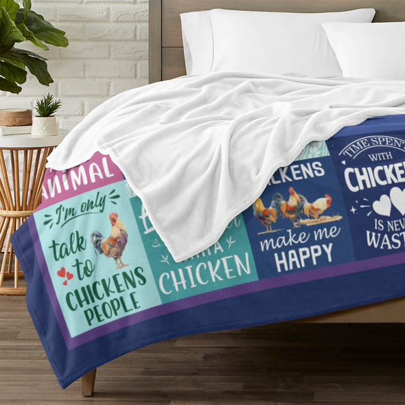 Chicken Pattern Blanket Fleece Throw Blanket Super Soft Warm Gifts for Baby Girls Boys Kids Mom Grandma Room Decor