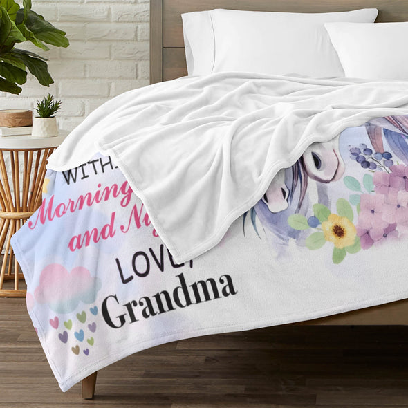 Unicorn Throw Blanket Super Soft Warm Cozy Fuzzy Plush Blanket Gifts for Girls Boys Kids Room Decor