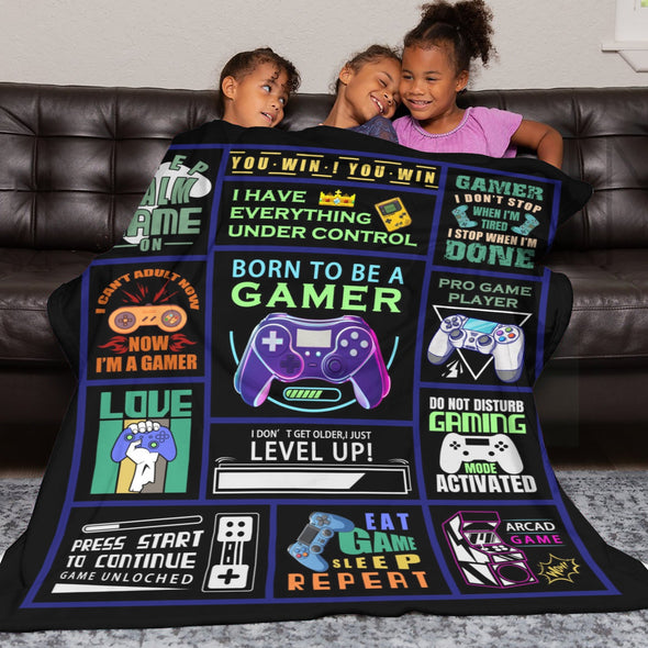 Gamer Blanket Fleece Throw Blanket Super Soft Warm Gifts for Baby Girls Boys Kids Mom Grandma Room Decor