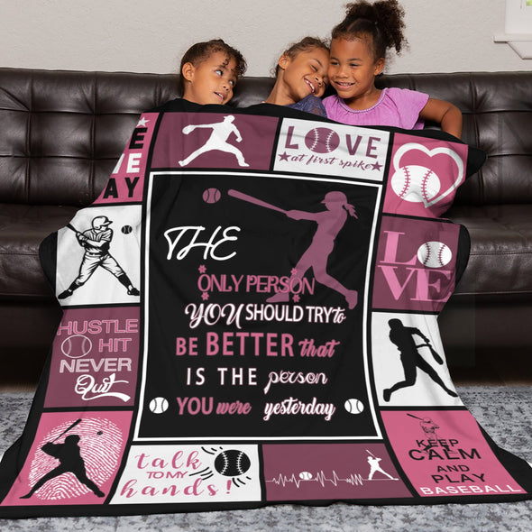 Baseball Pattern Blanket Fleece Throw Blanket Super Soft Warm Gifts for Baby Girls Boys Kids Mom Grandma Room Decor