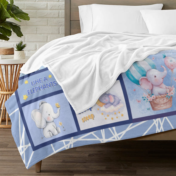 Elephant Blanket Fleece Throw Blanket Super Soft Warm Gifts for Girls Boys Kids Room Decor