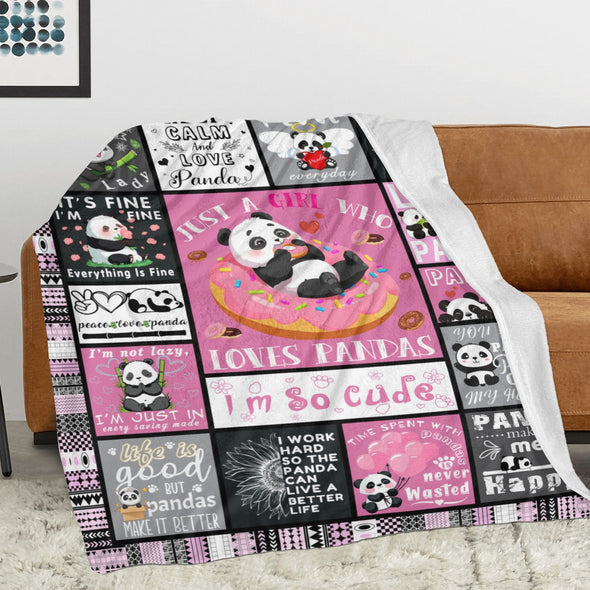 Panda Pattern Blanket Fleece Throw Blanket Super Soft Warm Gifts for Baby Girls Boys Kids Mom Grandma Room Decor