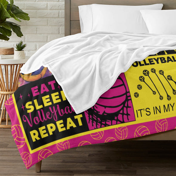 Volleyball Pattern Blanket Fleece Throw Blanket Super Soft Warm Gifts for Baby Girls Boys Kids Mom Grandma Room Decor