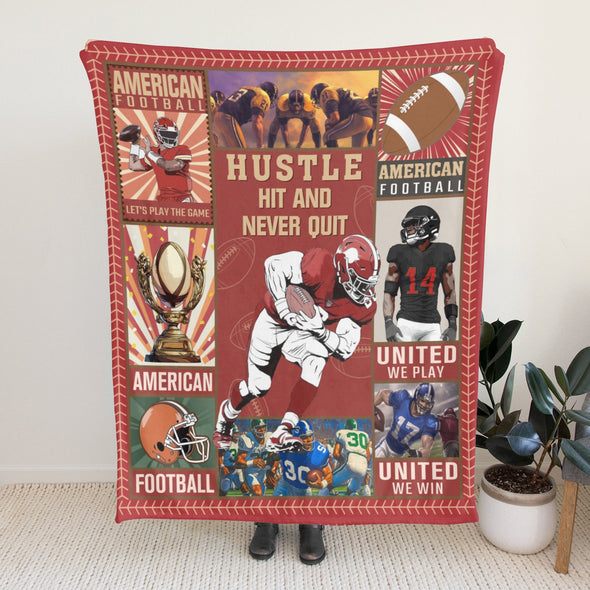 Football Pattern Blanket Fleece Throw Blanket Super Soft Warm Gifts for Baby Girls Boys Kids Mom Grandma Room Decor
