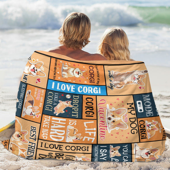 Corgi Blanket Fleece Throw Blanket Super Soft Warm Gifts for Baby Girls Boys Kids Mom Grandma Room Decor