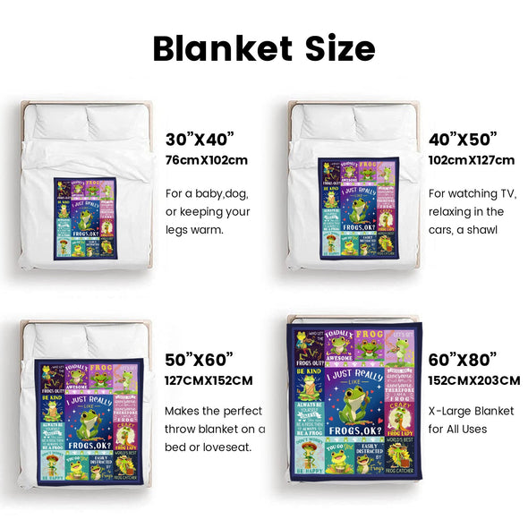 Frog Pattern Blanket Fleece Throw Blanket Super Soft Warm Gifts for Baby Girls Boys Kids Mom Grandma Room Decor