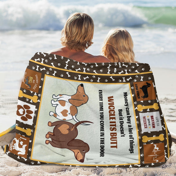 Dachshund Pattern Blanket Fleece Throw Blanket Super Soft Warm Gifts for Baby Girls Boys Kids Mom Grandma Room Decor