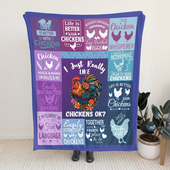 Chicken Pattern Blanket Fleece Throw Blanket Super Soft Warm Gifts for Baby Girls Boys Kids Mom Grandma Room Decor