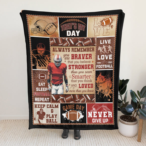 Football Pattern Blanket Fleece Throw Blanket Super Soft Warm Gifts for Baby Girls Boys Kids Mom Grandma Room Decor