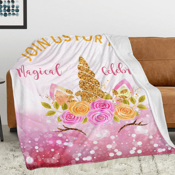Unicorn Throw Blanket Super Soft Warm Cozy Fuzzy Plush Blanket Gifts for Girls Boys Kids Room Decor