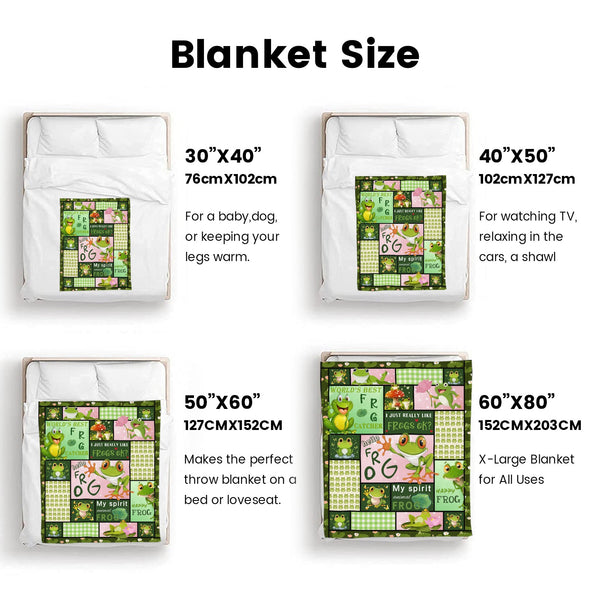 Frog Pattern Blanket Fleece Throw Blanket Super Soft Warm Gifts for Baby Girls Boys Kids Mom Grandma Room Decor
