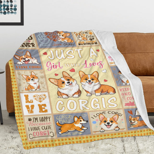 Corgi Blanket Fleece Throw Blanket Super Soft Warm Gifts for Baby Girls Boys Kids Mom Grandma Room Decor