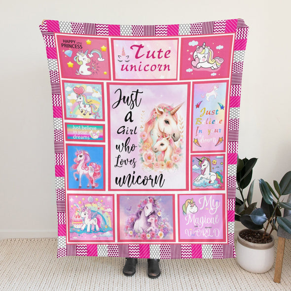 Unicorn Throw Blanket Super Soft Warm Cozy Fuzzy Plush Blanket Gifts for Girls Boys Kids Room Decor