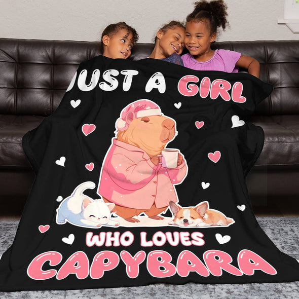 Capybara Pattern Blanket Fleece Throw Blanket Super Soft Warm Gifts for Baby Girls Boys Kids Mom Grandma Room Decor