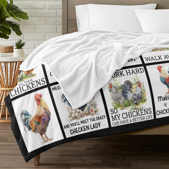 Chicken Pattern Blanket Fleece Throw Blanket Super Soft Warm Gifts for Baby Girls Boys Kids Mom Grandma Room Decor