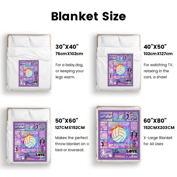 Volleyball Pattern Blanket Fleece Throw Blanket Super Soft Warm Gifts for Baby Girls Boys Kids Mom Grandma Room Decor
