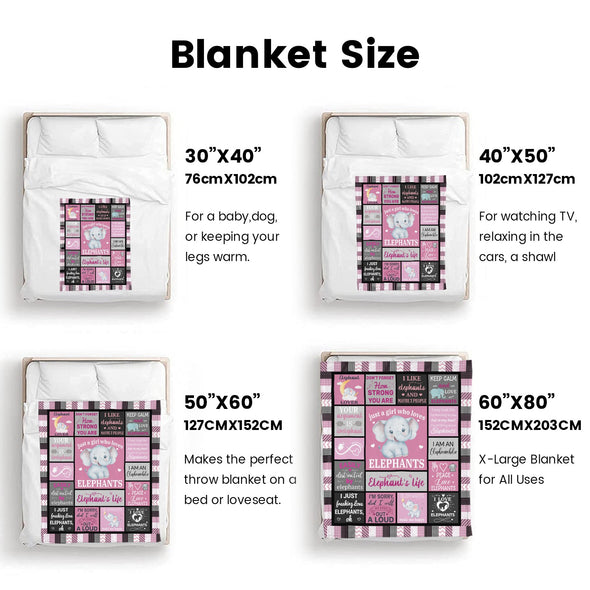 Elephant Blanket Fleece Throw Blanket Super Soft Warm Gifts for Girls Boys Kids Room Decor