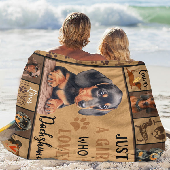 Dachshund Pattern Blanket Fleece Throw Blanket Super Soft Warm Gifts for Baby Girls Boys Kids Mom Grandma Room Decor