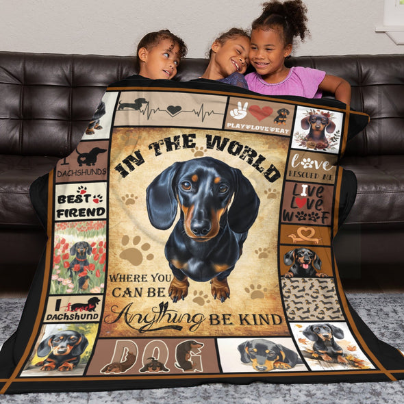 Dachshund Pattern Blanket Fleece Throw Blanket Super Soft Warm Gifts for Baby Girls Boys Kids Mom Grandma Room Decor
