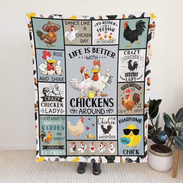Chicken Pattern Blanket Fleece Throw Blanket Super Soft Warm Gifts for Baby Girls Boys Kids Mom Grandma Room Decor