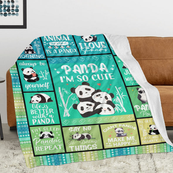 Panda Pattern Blanket Fleece Throw Blanket Super Soft Warm Gifts for Baby Girls Boys Kids Mom Grandma Room Decor