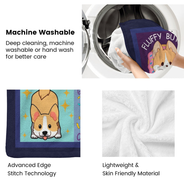 Corgi Blanket Fleece Throw Blanket Super Soft Warm Gifts for Baby Girls Boys Kids Mom Grandma Room Decor