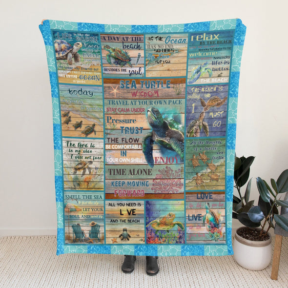 Turtle Pattern Blanket Fleece Throw Blanket Super Soft Warm Gifts for Baby Girls Boys Kids Mom Grandma Room Decor