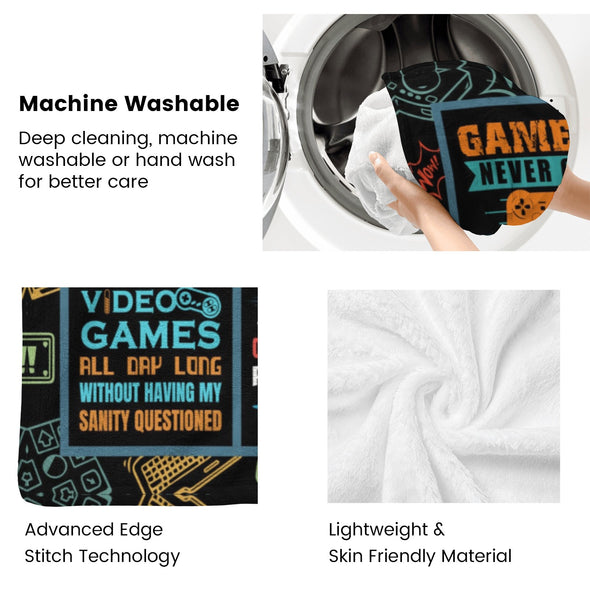 Gamer Blanket Fleece Throw Blanket Super Soft Warm Gifts for Baby Girls Boys Kids Mom Grandma Room Decor