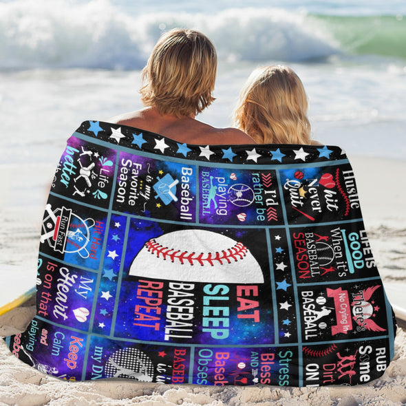 Baseball Pattern Blanket Fleece Throw Blanket Super Soft Warm Gifts for Baby Girls Boys Kids Mom Grandma Room Decor