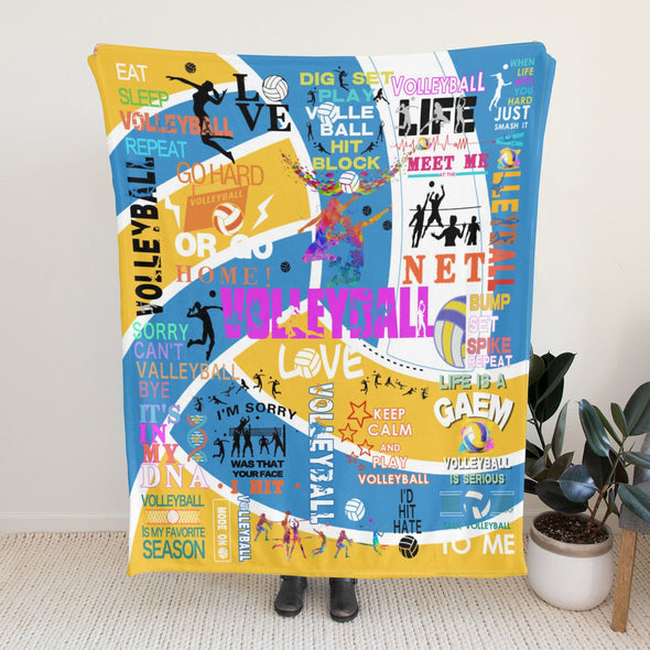 Volleyball Pattern Blanket Fleece Throw Blanket Super Soft Warm Gifts for Baby Girls Boys Kids Mom Grandma Room Decor