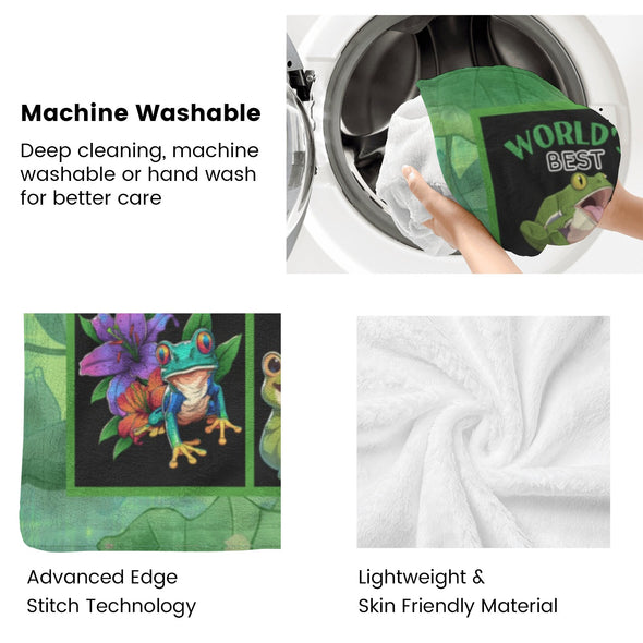 Frog Pattern Blanket Fleece Throw Blanket Super Soft Warm Gifts for Baby Girls Boys Kids Mom Grandma Room Decor